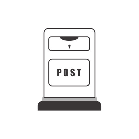 mailbox. The concept of delivery of cargo and parcels. Linear modern style.のイラスト素材