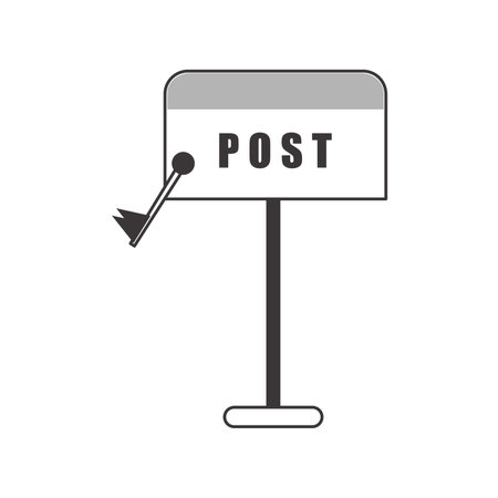 mailbox. The concept of delivery of cargo and parcels. Linear modern style.のイラスト素材