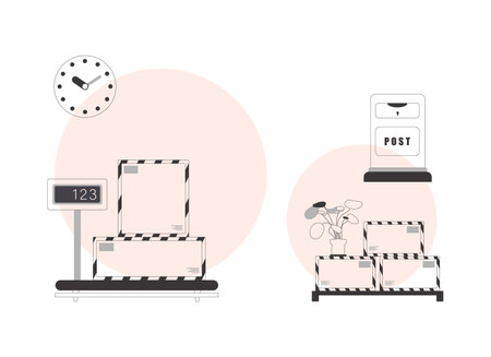 Delivery concept background. Linear trendy style.のイラスト素材