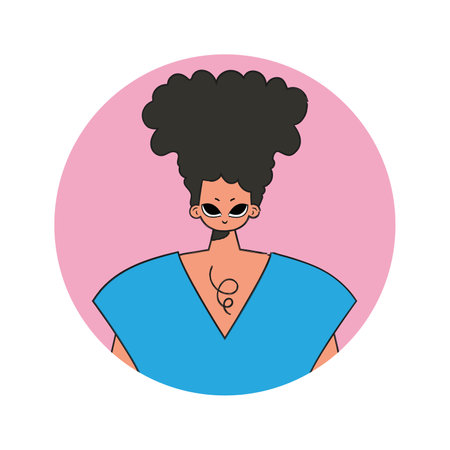 Avatar man in the style of the 80s and 90s.のイラスト素材