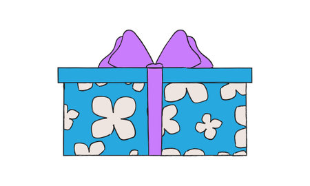Beautiful design template for concept design. Festive gift box.のイラスト素材