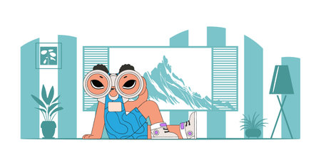 Committed to attracting the best and brightest in the industry. Attractive woman using binoculars.