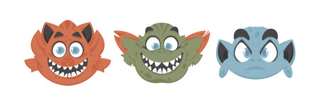 A collection of humorous and silly photographs featuring strange animals. Cartoon style.のイラスト素材