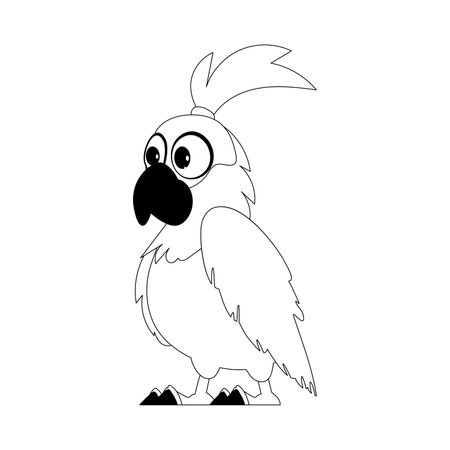 This text is easier to understand if we think of it as a pretty bird with colorful feathers that makes us happy. Children's coloring page.のイラスト素材