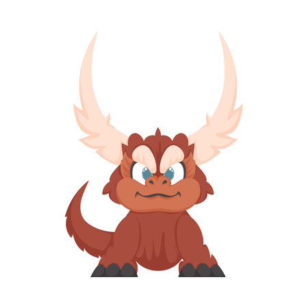 Mystical, fabulous funny dinosaur. Cartoon styleのイラスト素材