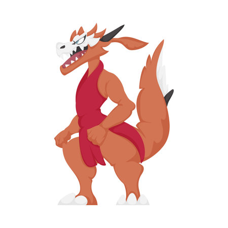 Cartoon funny and fabulous monster, dinosaur. Cartoon styleのイラスト素材