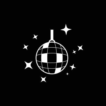 Disco ball icon vector, filled flat sign, solid pictogram isolated on black backgroundのイラスト素材