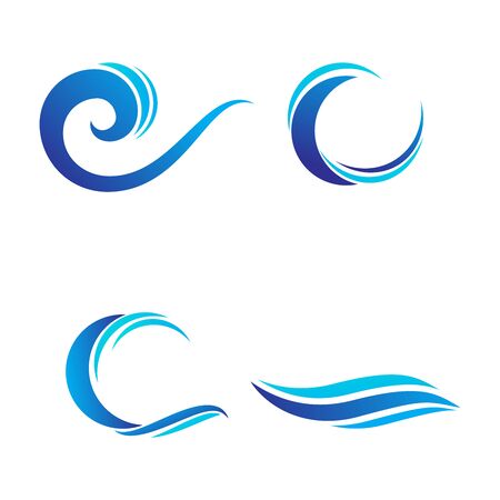 set Water Wave symbol and icon illustration. eps 10のイラスト素材