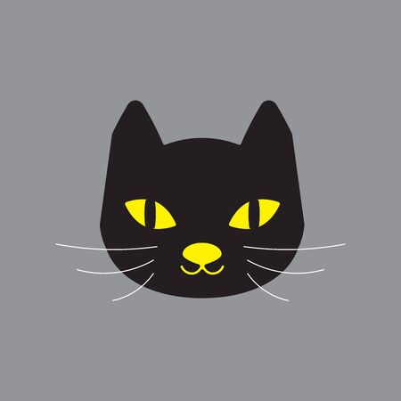 cat vector illustration character kitten on a gray backgroundのイラスト素材