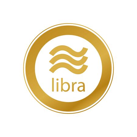 Gold Libra Coin Vector icon Design. eps 10のイラスト素材