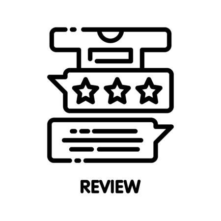 Icon Review online outline style icon design  illustration on white background eps.10のイラスト素材