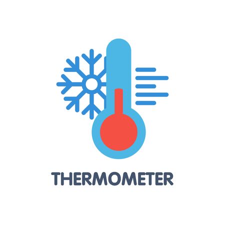 Thermometer flat icon design style illustration on white background eps.10