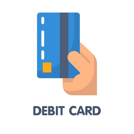 Icon Debit card flat style icon design  illustration on white background eps.10のイラスト素材