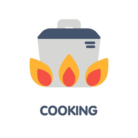 Cooking flat icon style design illustration on white background eps.10のイラスト素材