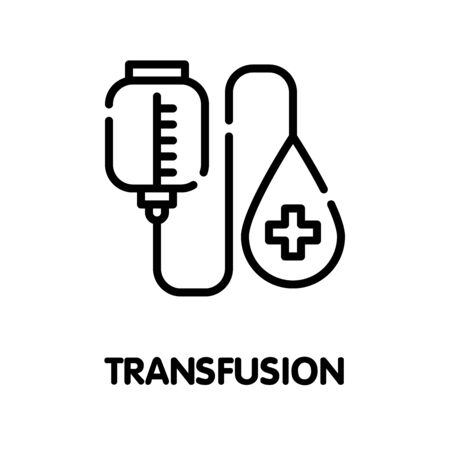 Medical transfusion outline icon design style illustration on white background eps.10のイラスト素材