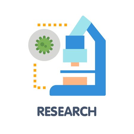 Research flat icon style design illustration on white background eps.10のイラスト素材