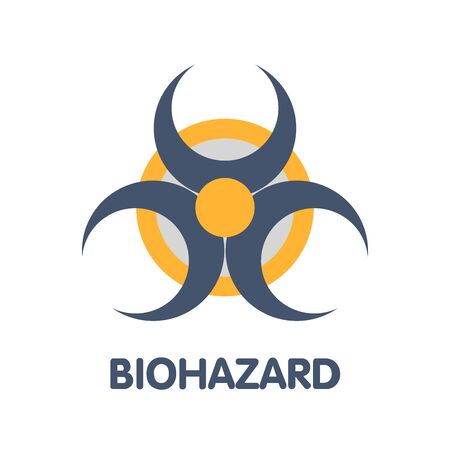 Icon Biohazard  flat style icon design  illustration on white backgroundのイラスト素材