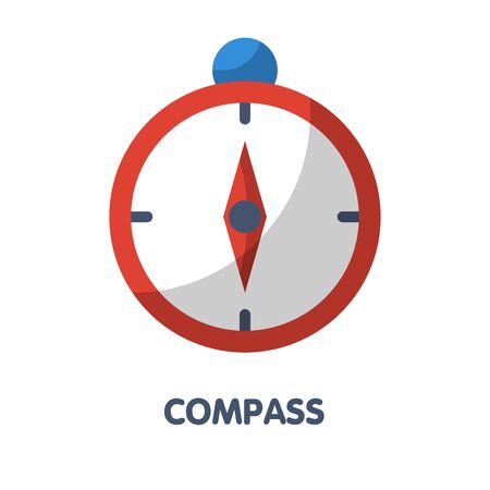 Compass flat icon vector design illustration on white background eps.10のイラスト素材