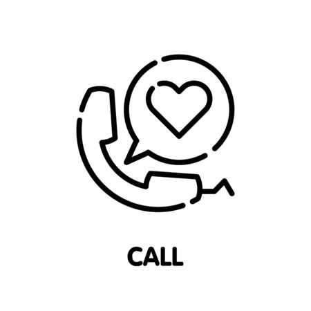 Service call outline icon design style illustration on white background eps.10のイラスト素材