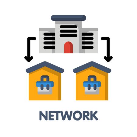 Network flat icon style design illustration on white background eps.10のイラスト素材