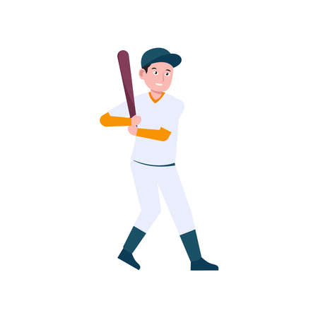 baseball player sportman cartoon character vector illustration design eps.10