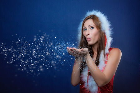 blue night xmas blower wishesの写真素材