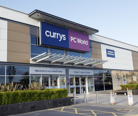 Swansea, UK: December 28, 2016: Currys and PC World Store incorporating a Carphone Warehouse....