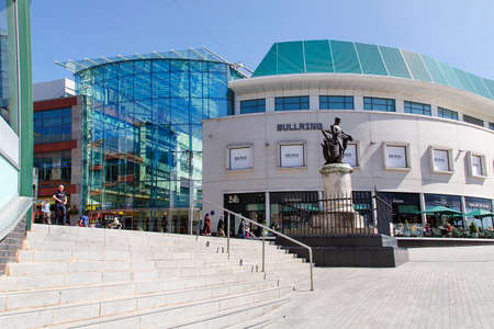Birmingham, UK: June 29, 2018: The Bullring Shopping Centre - Birmingham. People walking through the pedestrianised zone near Grand Central Station.のeditorial素材
