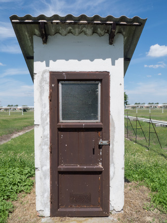 old toilet in the fieldの写真素材