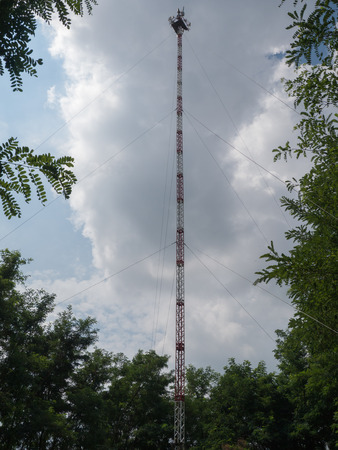 45 meters high internet steel towerの写真素材