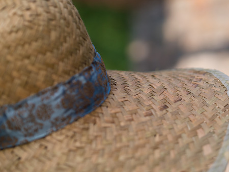 brown straw hatの写真素材