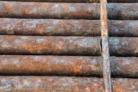 rusted industrial pipesの写真素材