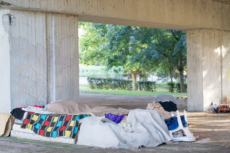 homeless area under the bridge