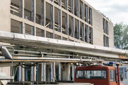 renovation of buildings, looks like a building in war zoneの写真素材