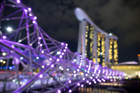 View of city night lights blurred bokeh backgroundのeditorial素材