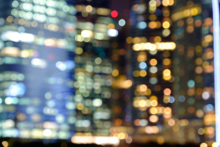 City night lights bokeh of singapore blurred backgroundの写真素材
