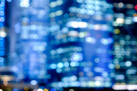 City night lights bokeh of singapore blurred backgroundの写真素材