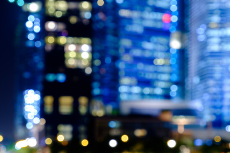 City night lights bokeh of singapore blurred backgroundの写真素材