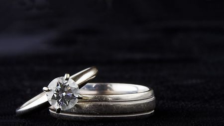 wedding rings isolated on black