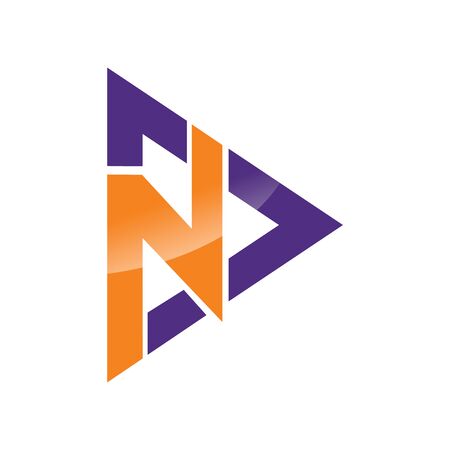 Initial letter ND vector logo design.のイラスト素材