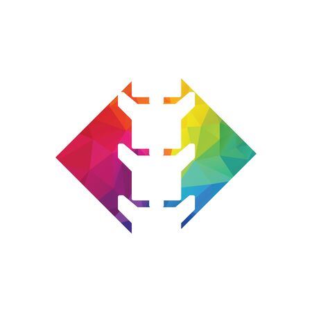 Creative Chiropractic spine Concept Logo Design Template. Orthopedic and osteoporosis vector logo sign.のイラスト素材