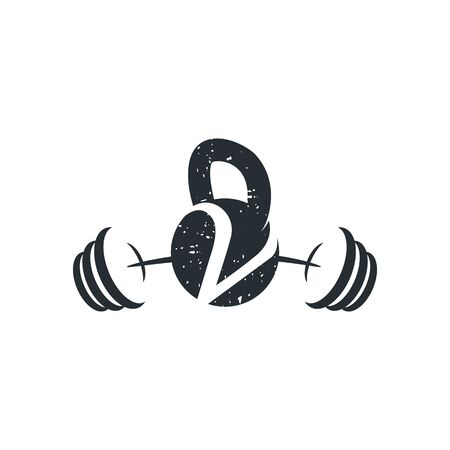 Letter V barbell vector icon design. Gym and bodybuilding logo. Vector design template elements for your application or corporate identity.のイラスト素材