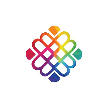 Abstract flower store logo icon vector design. Cosmetics, Spa, Beauty salon Decoration Boutique vector logo..のイラスト素材