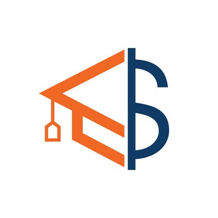 Graduation Cap Money Icon Vector Design. Scholarship logo concept design.のイラスト素材
