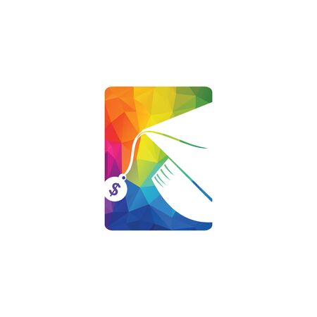 Graduation Cap Money Icon Vector Design. Scholarship logo concept design.のイラスト素材