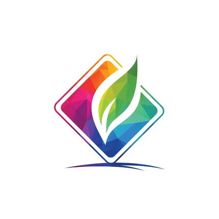 Organic leaf logo design. Natural products logo. Cosmetics icon. Spa logo. Beauty salon logo.のイラスト素材