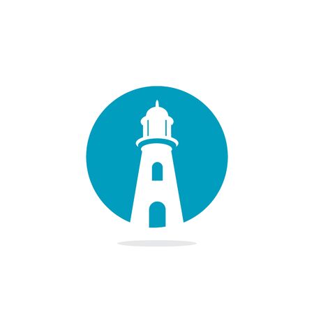 Lighthouse vector logo design. Lighthouse icon logo design vector template illustration.のイラスト素材