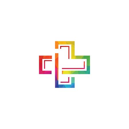 Medical cross vector logo design. Medical center logo. Healthcare and hospital logo. Health symbol.のイラスト素材