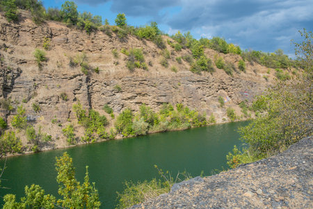 Landscape with a view of the Dniester River, Ukraineの写真素材