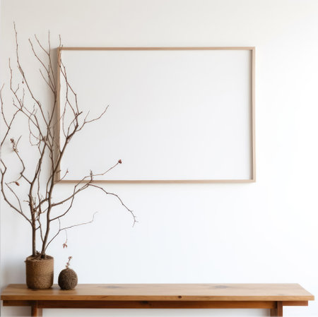 Mock up poster frame in interior, Scandinavian styleの素材